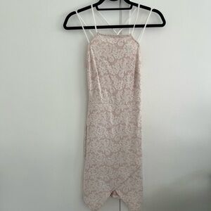 Cream Dress with Lace Pattern